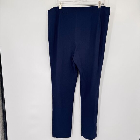 Chicos 3 Womens Navy Blue Straight Leg Pants ponte knit size XL - Picture 3 of 12